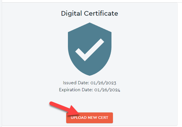 Uploading Digital Certificate