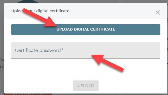 Uploading Digital Certificate