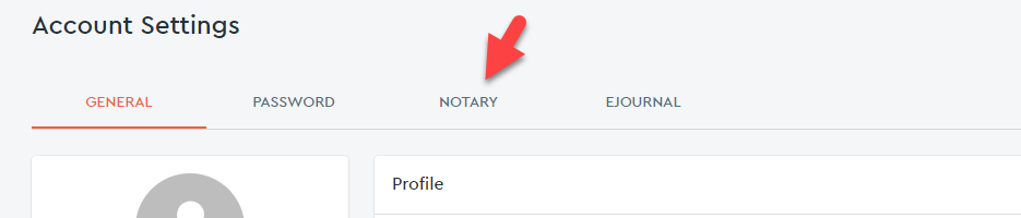 Notary Tab in User Profile